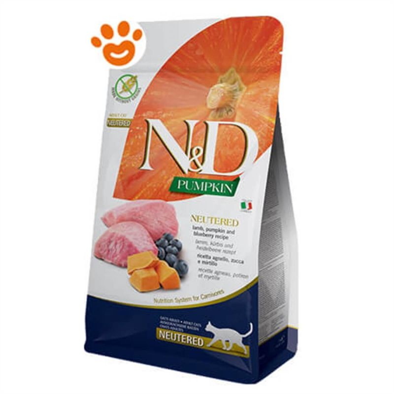 N&D PUMPKIN CAT LAMB & BLUEBERRY NEUTERED ADULT 1,5 KG