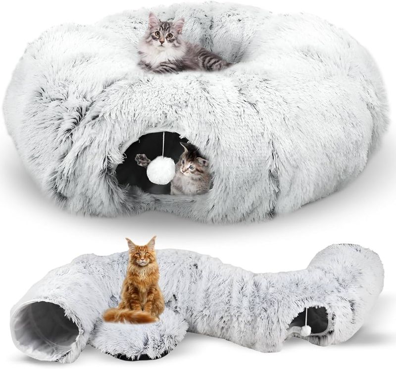 Kedi tüneli yuvarlak peluş
