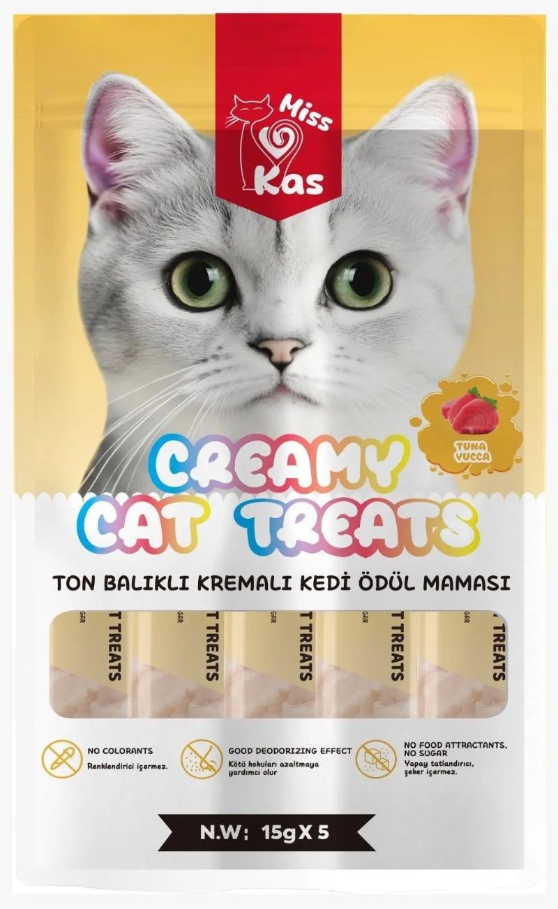 Miss Kas Ton Balıklı Kremalı Kedi Ödül Maması 15g x 5 li