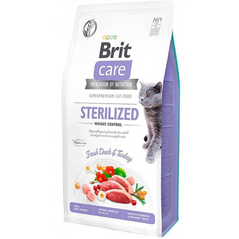 Brit Care Hipoalerjenik Kilo Kontrolü için Ördekli Tahılsız Kısırlaştırılmış Kedi Maması 2kg