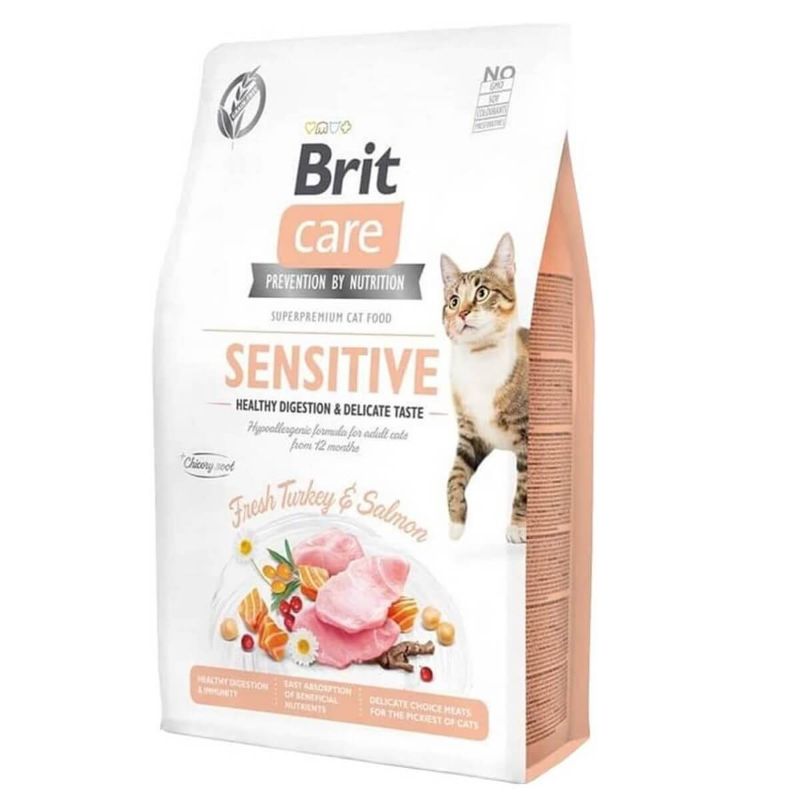 Brit Care Sensitive Hipoalerjenik Sindirim Sistemi Destekleyici Tahılsız Yetişkin Kedi Maması 2kg
