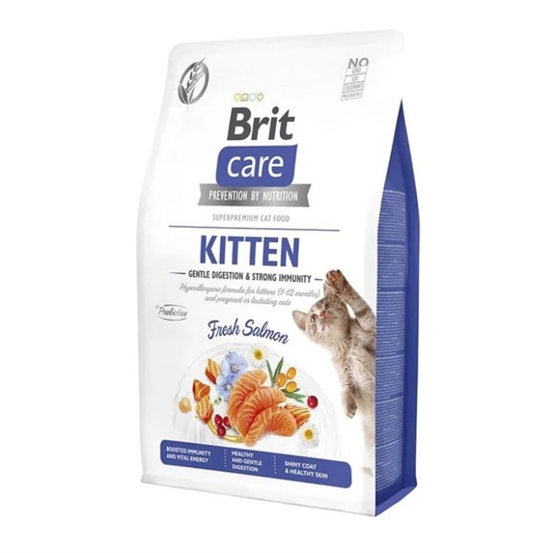 Brit Care Gentle Digestion & Strong Immunity Somonlu Tahılsız Yavru Kedi Maması 2kg