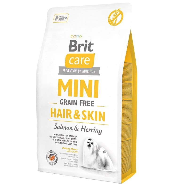 Brit Care Mini Hair&Skin Somonlu ve Ringa Balıklı Tahılsız Köpek Maması 2kg